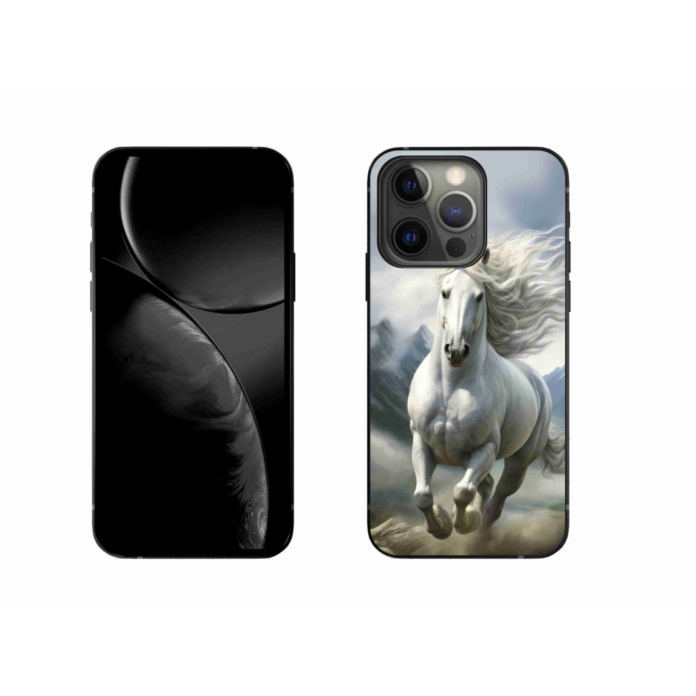 Gelový kryt mmCase na iPhone 13 Pro - běžící bílý kůň 3