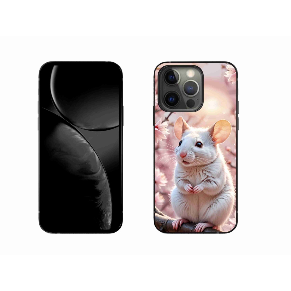Gelový kryt mmCase na iPhone 13 Pro - bílá myš na větvi