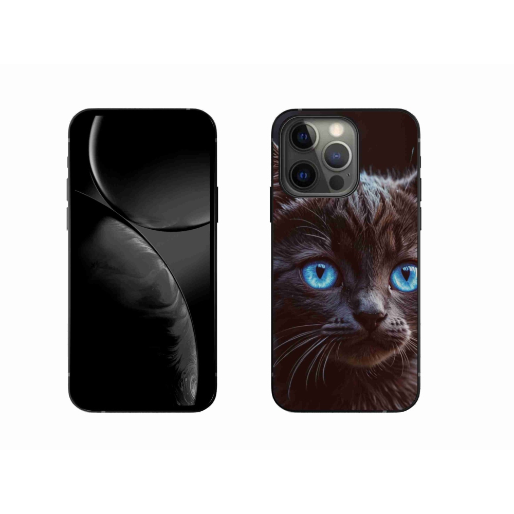 Gelový kryt mmCase na iPhone 13 Pro - černé kotě 2
