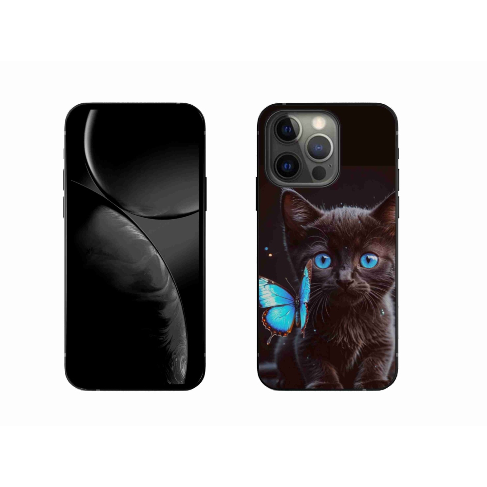 Gelový kryt mmCase na iPhone 13 Pro - černé kotě 3