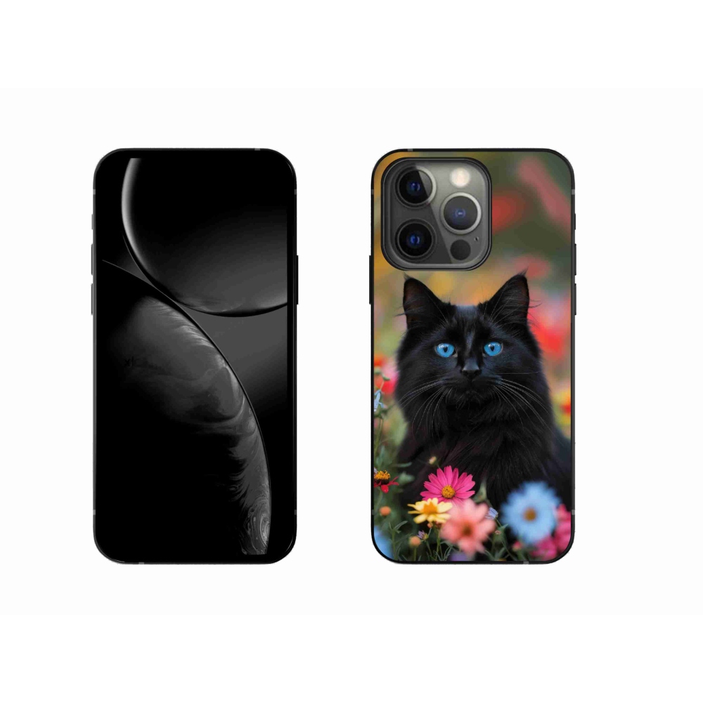 Gelový kryt mmCase na iPhone 13 Pro - černé kotě 4