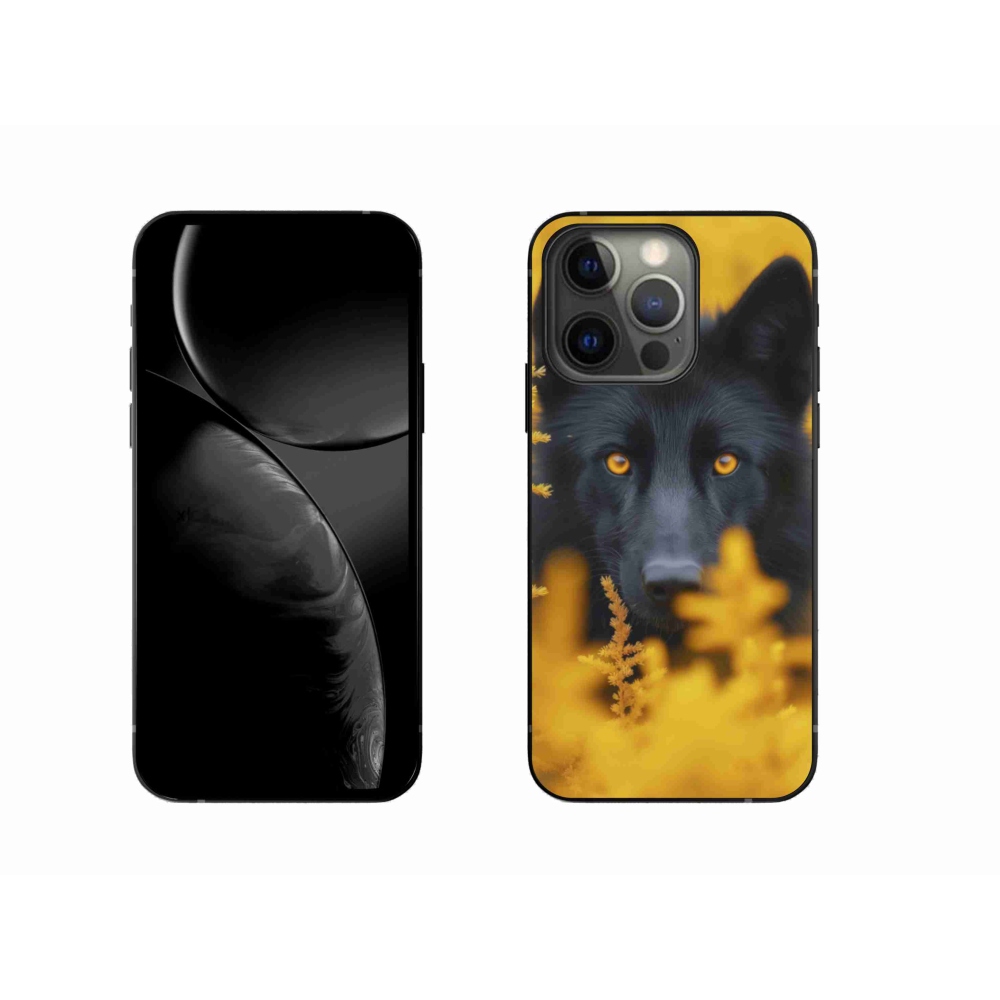 Gelový kryt mmCase na iPhone 13 Pro - černý vlk 2