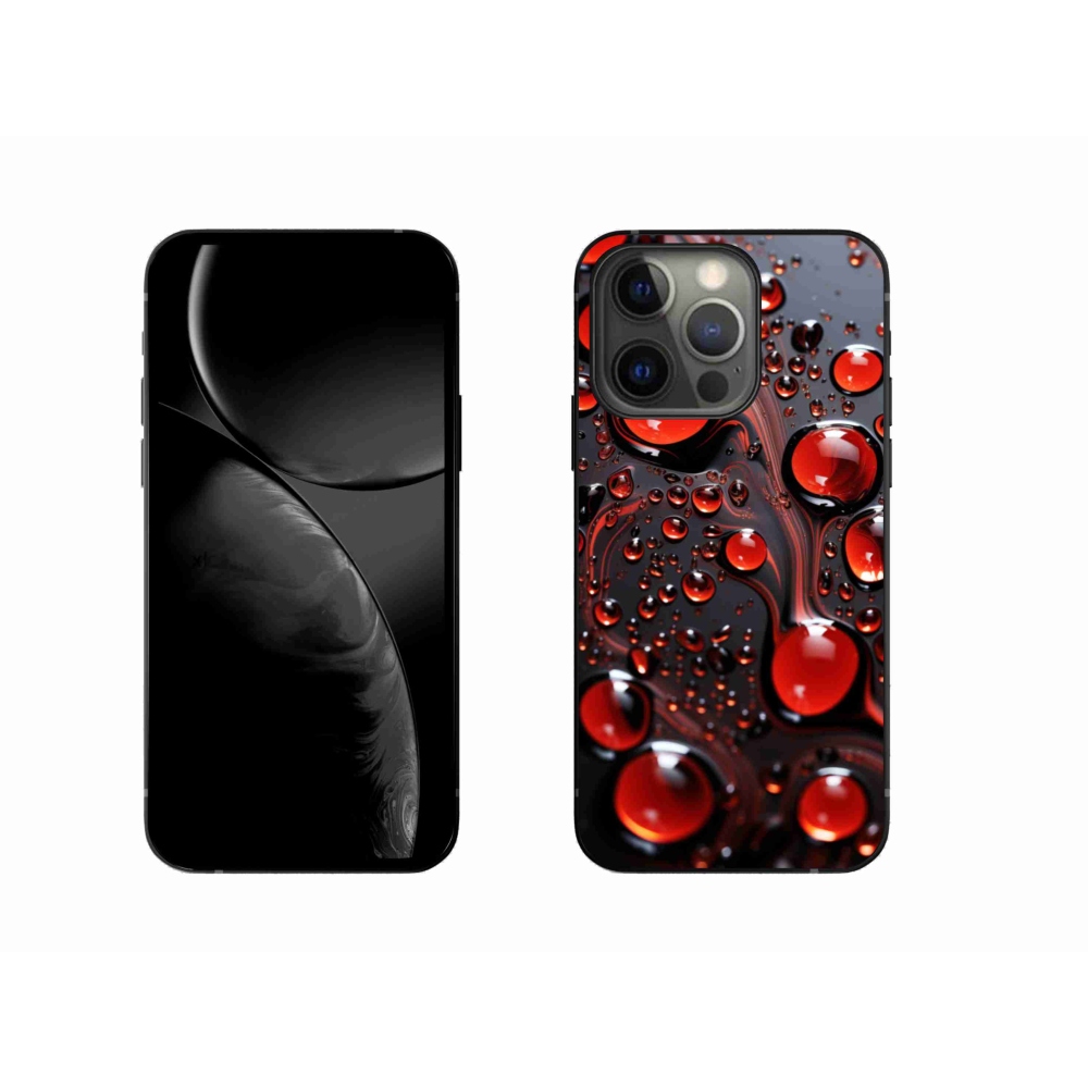Gelový kryt mmCase na iPhone 13 Pro - červené kapky 2