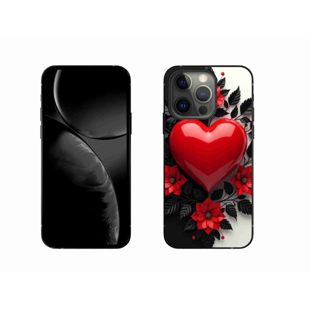 Gelový kryt mmCase na iPhone 13 Pro - červené srdce