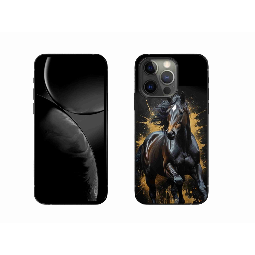 Gelový kryt mmCase na iPhone 13 Pro - elegantní černý hřebec