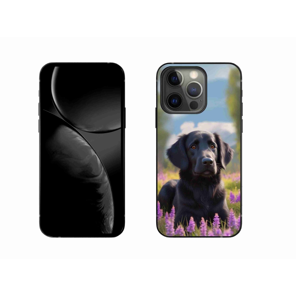 Gelový kryt mmCase na iPhone 13 Pro - elegantní černý retrívr