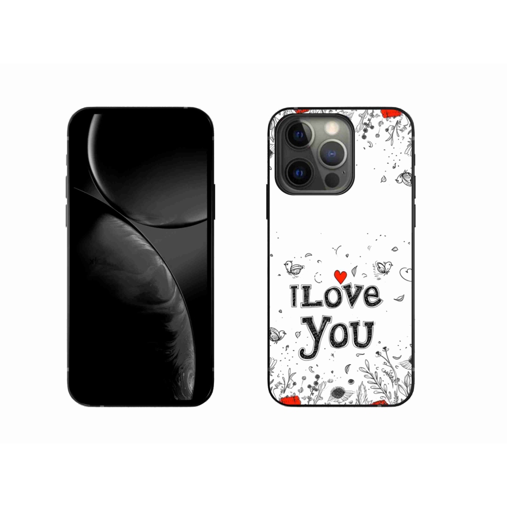 Gelový kryt mmCase na iPhone 13 Pro - I love you bílé pozadí