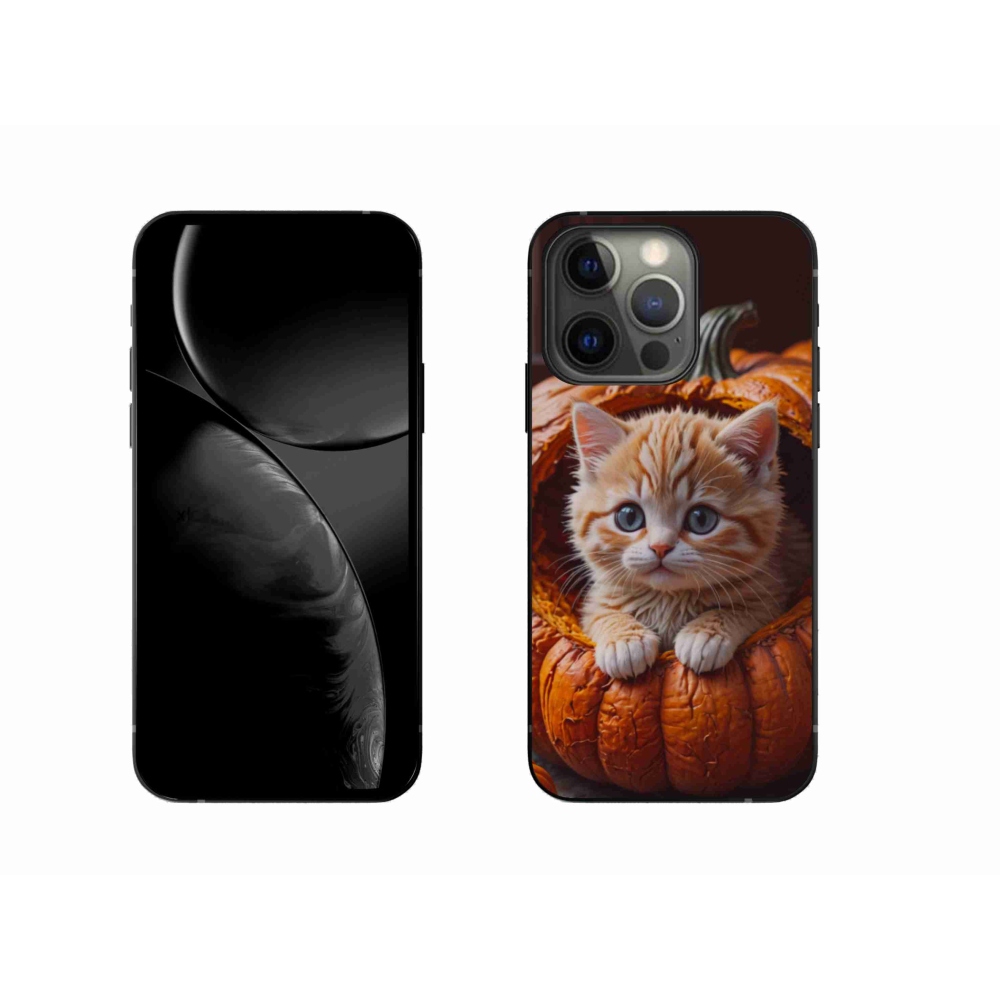 Gelový kryt mmCase na iPhone 13 Pro - kotě a dýně 2