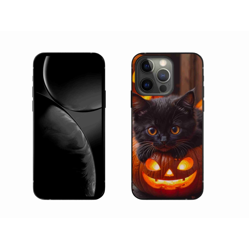 Gelový kryt mmCase na iPhone 13 Pro - kotě a dýně