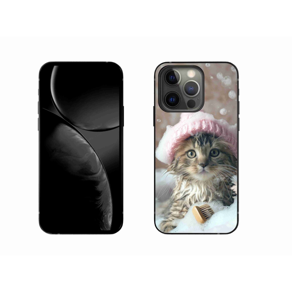 Gelový kryt mmCase na iPhone 13 Pro - kotě a koupel