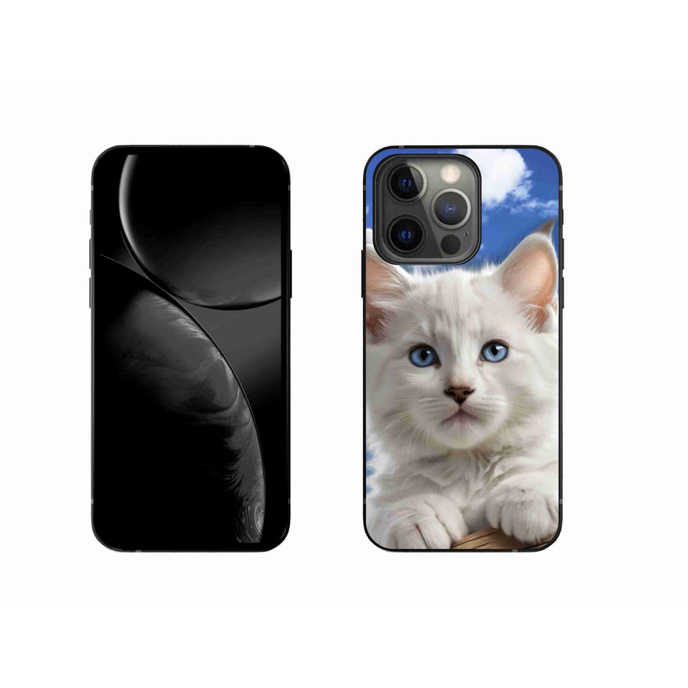 Gelový kryt mmCase na iPhone 13 Pro - kotě a oblaka