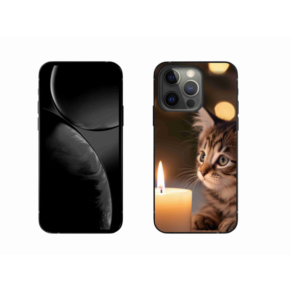 Gelový kryt mmCase na iPhone 13 Pro - kotě a svíčka