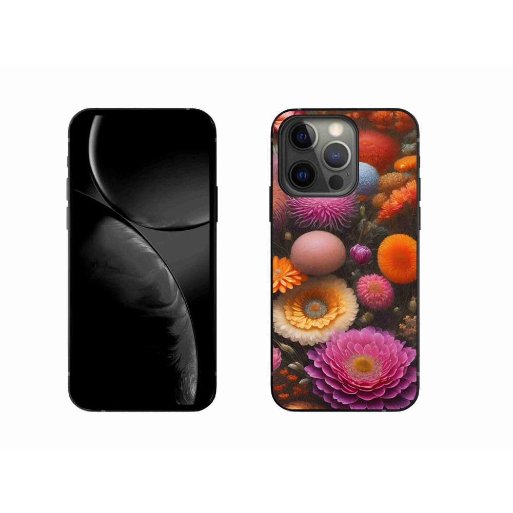 Gelový kryt mmCase na iPhone 13 Pro - květinová kompozice