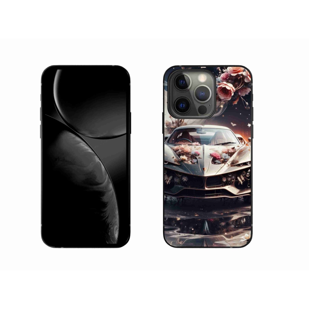 Gelový kryt mmCase na iPhone 13 Pro - květinový sportovní vůz
