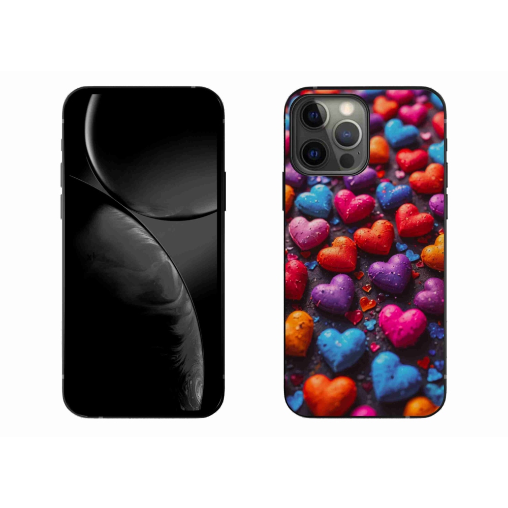 Gelový kryt mmCase na iPhone 13 Pro Max - barevná srdce