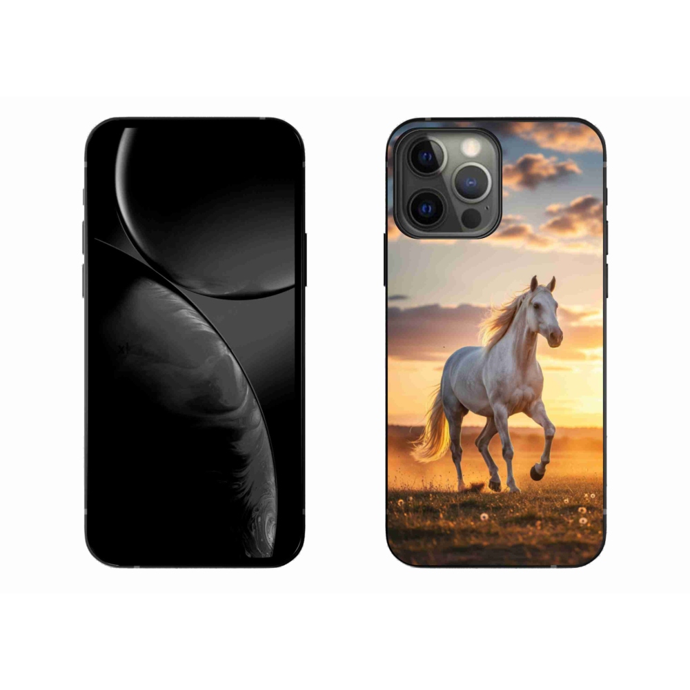 Gelový kryt mmCase na iPhone 13 Pro Max - běžící bílý kůň 2