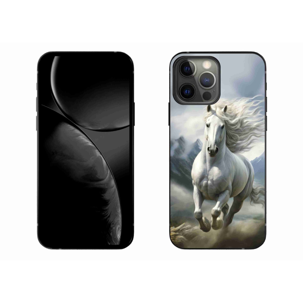 Gelový kryt mmCase na iPhone 13 Pro Max - běžící bílý kůň 3