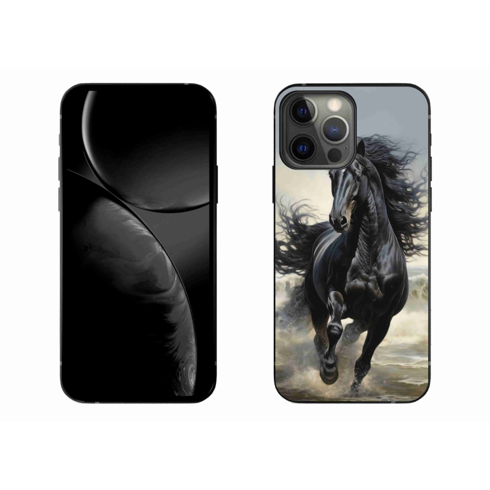 Gelový kryt mmCase na iPhone 13 Pro Max - běžící černý kůň
