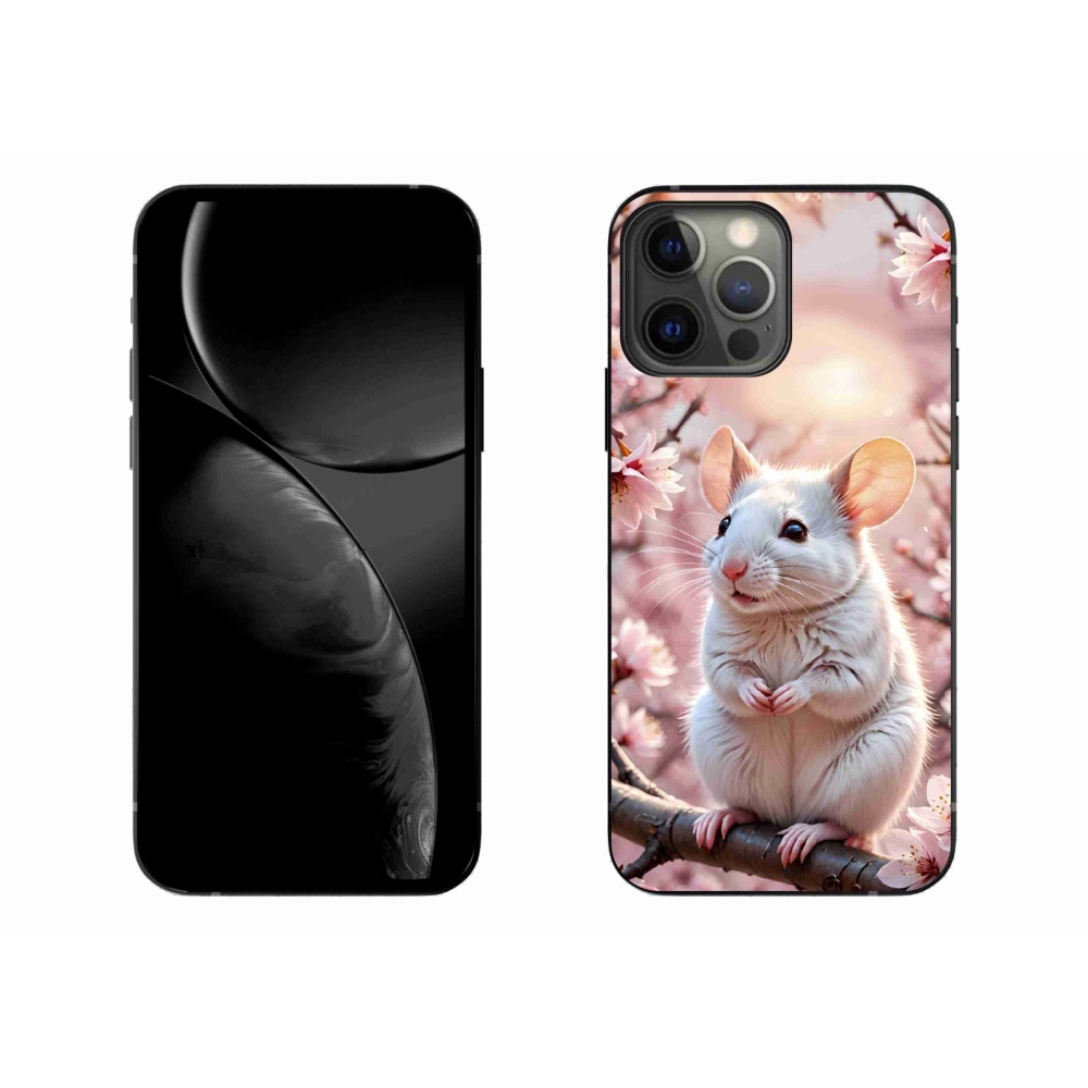 Gelový kryt mmCase na iPhone 13 Pro Max - bílá myš na větvi