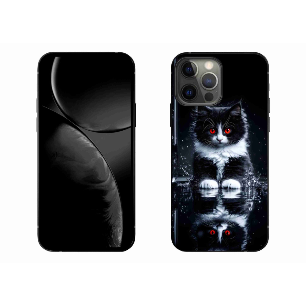 Gelový kryt mmCase na iPhone 13 Pro Max - černobílé kotě