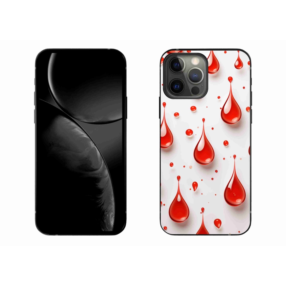 Gelový kryt mmCase na iPhone 13 Pro Max - červené kapky