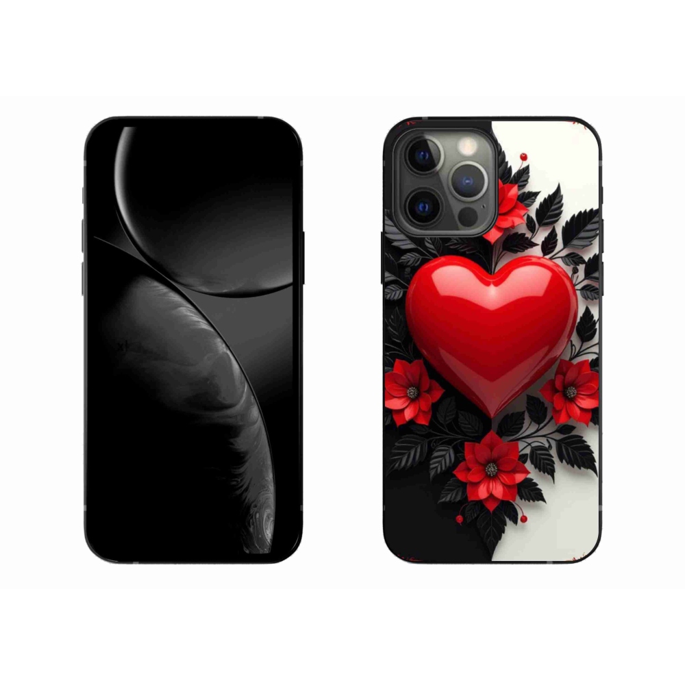 Gelový kryt mmCase na iPhone 13 Pro Max - červené srdce