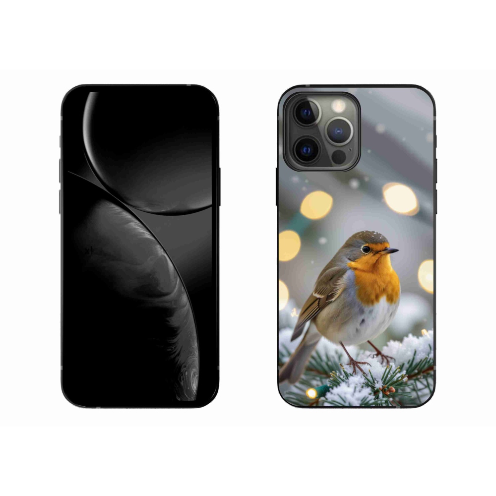 Gelový kryt mmCase na iPhone 13 Pro Max - červenka v zimě
