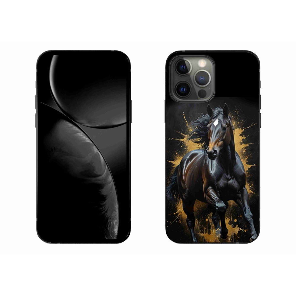 Gelový kryt mmCase na iPhone 13 Pro Max - elegantní černý hřebec