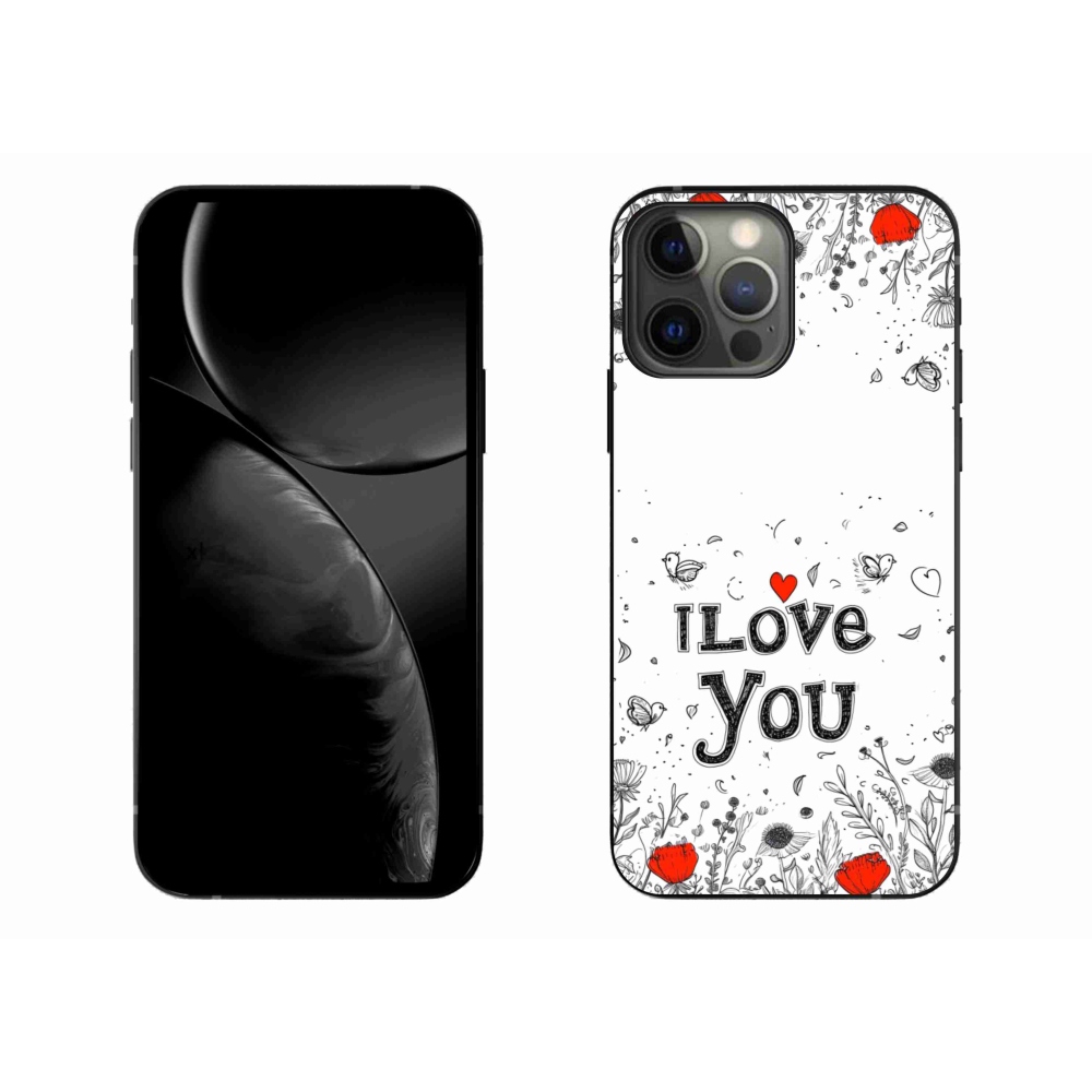 Gelový kryt mmCase na iPhone 13 Pro Max - I love you bílé pozadí