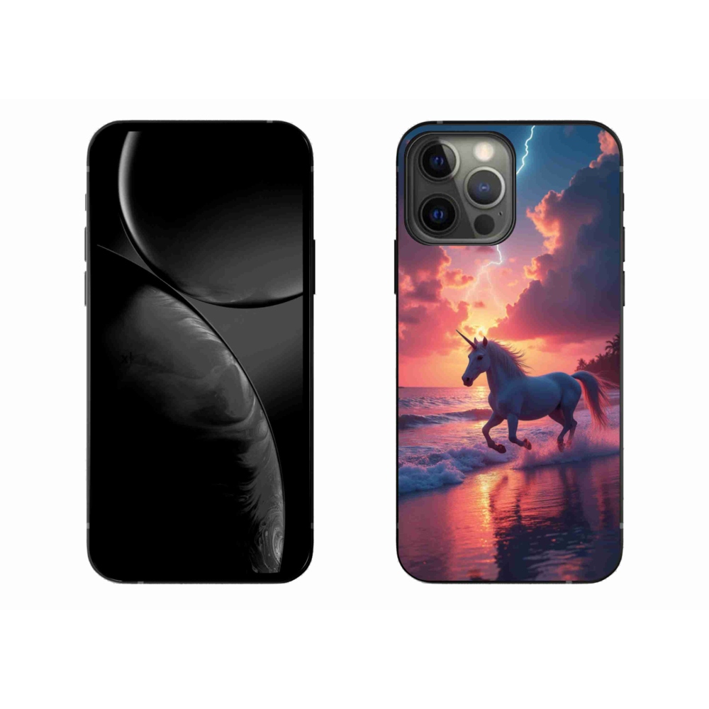Gelový kryt mmCase na iPhone 13 Pro Max - jednorožec na pláži