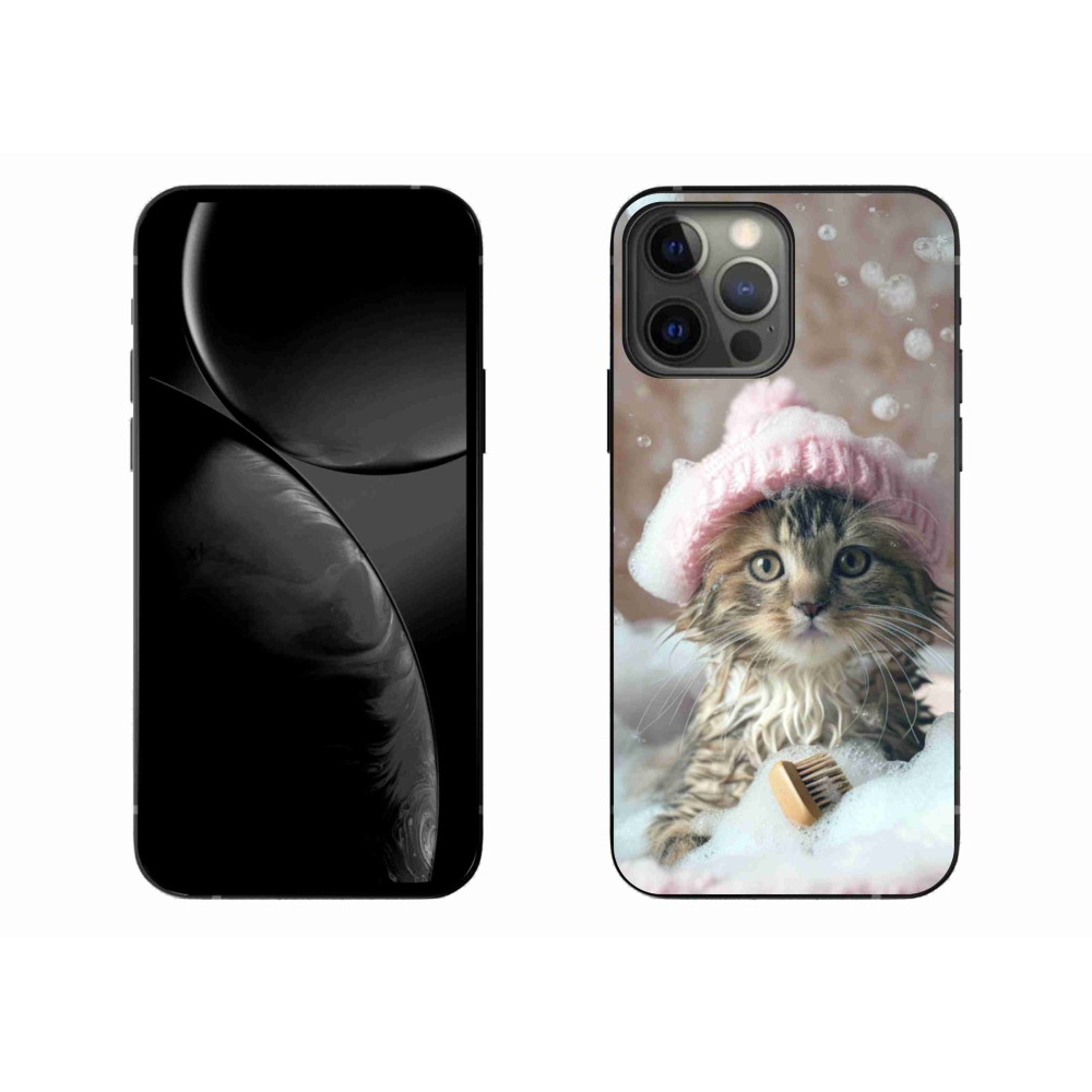 Gelový kryt mmCase na iPhone 13 Pro Max - kotě a koupel