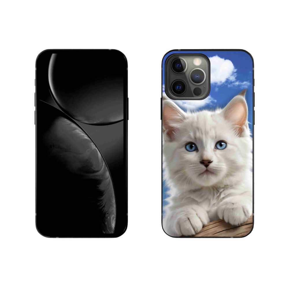 Gelový kryt mmCase na iPhone 13 Pro Max - kotě a oblaka