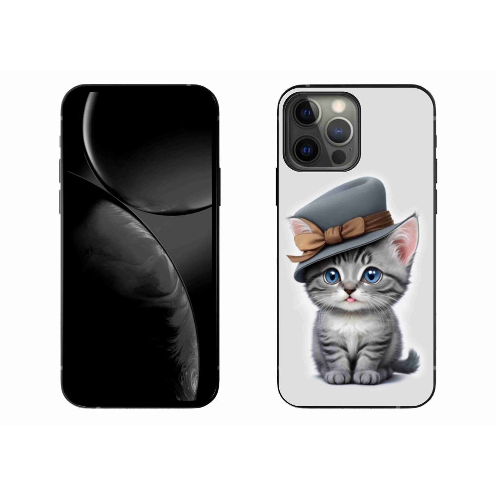 Gelový kryt mmCase na iPhone 13 Pro Max - kotě s kloboukem