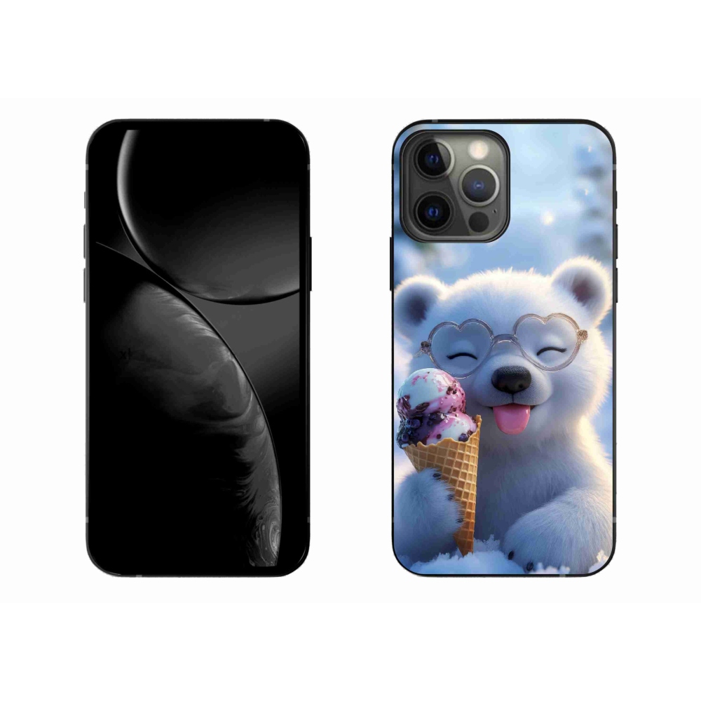 Gelový kryt mmCase na iPhone 13 Pro Max - medvídek se zmrzlinou