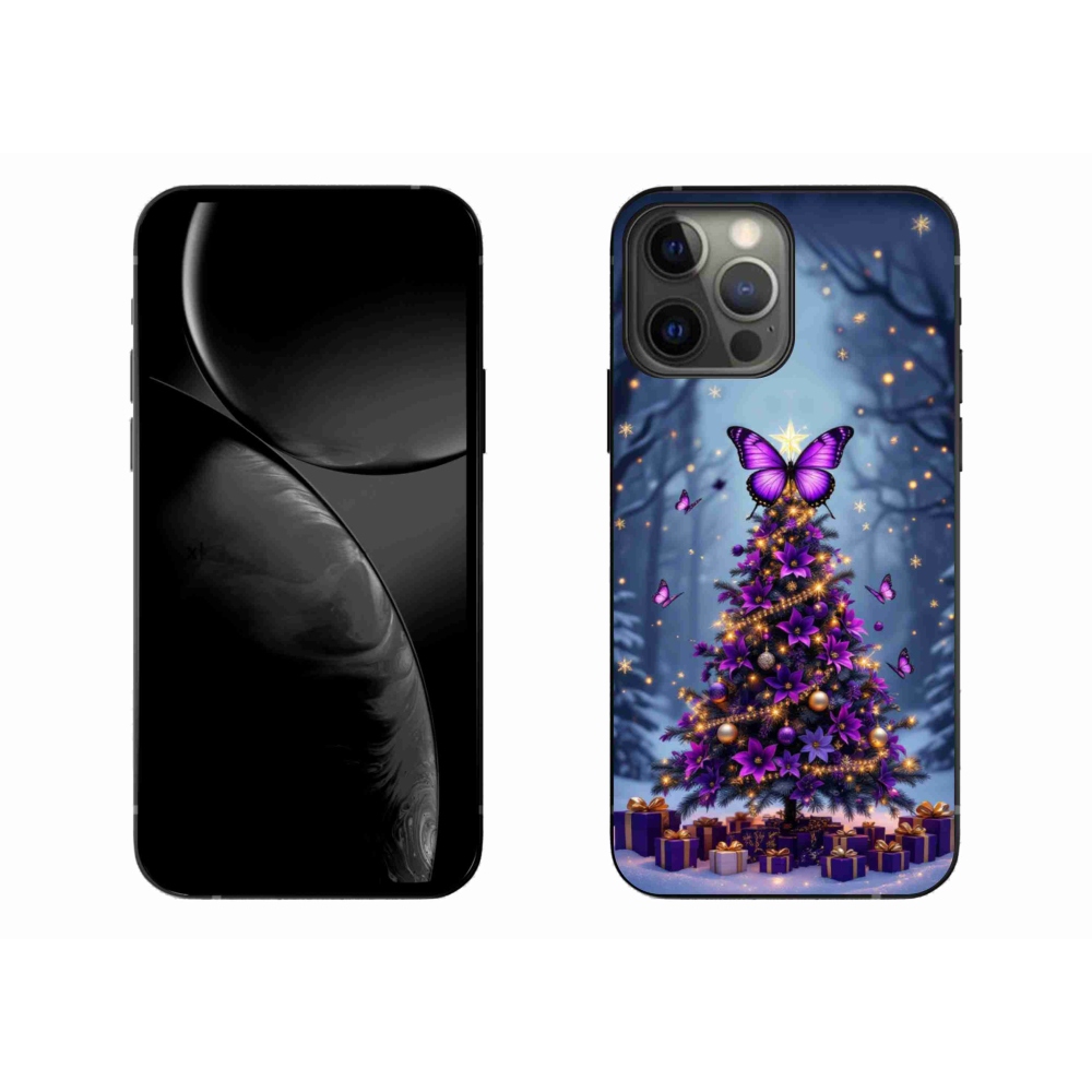 Gelový kryt mmCase na iPhone 13 Pro Max - motýlí vánoční stromek