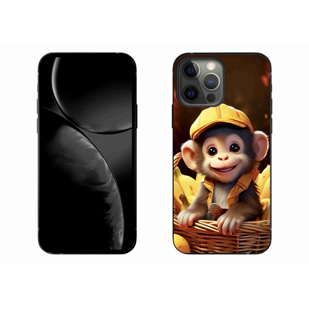 Gelový kryt mmCase na iPhone 13 Pro Max - opice v košíku