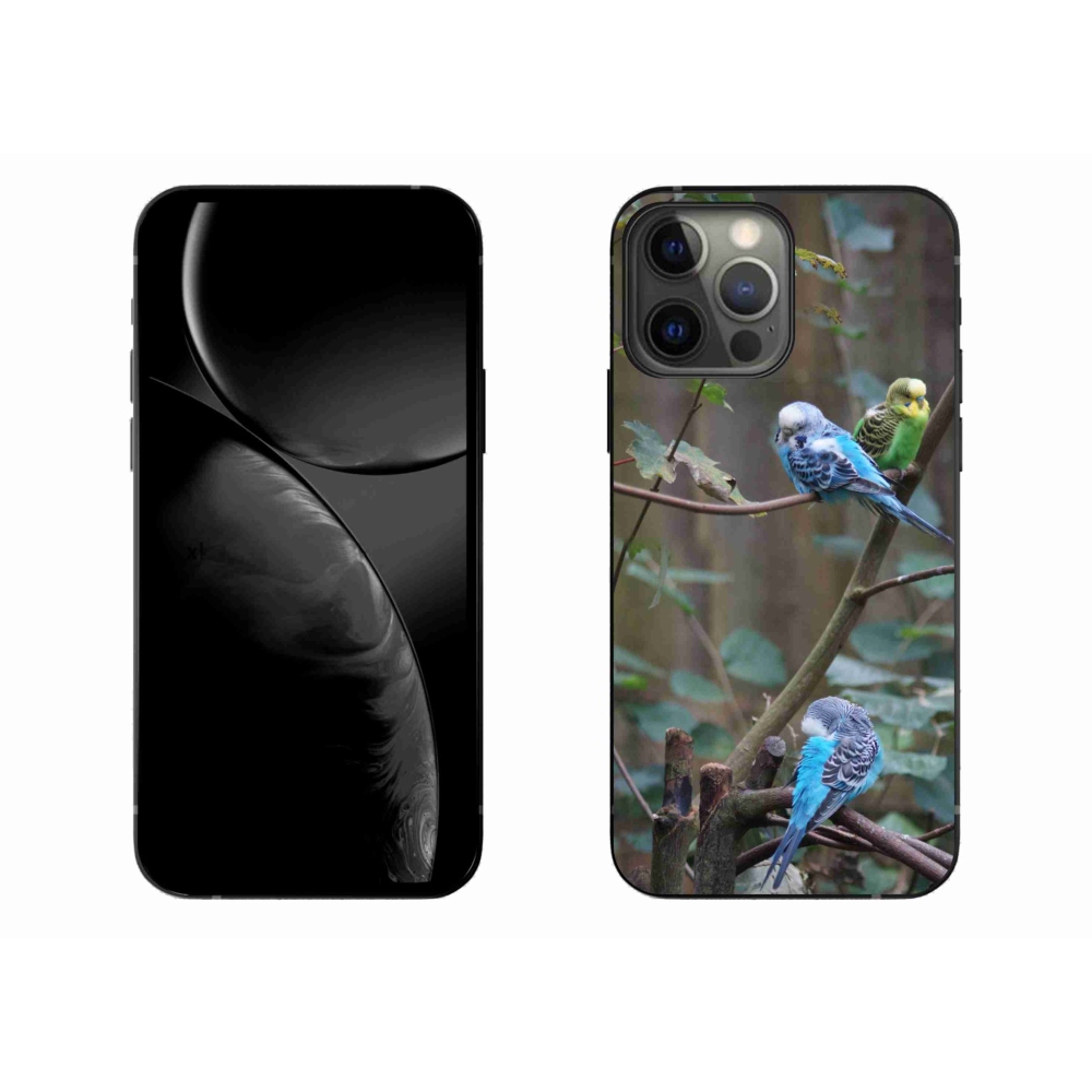 Gelový kryt mmCase na iPhone 13 Pro Max - papoušci na větvi