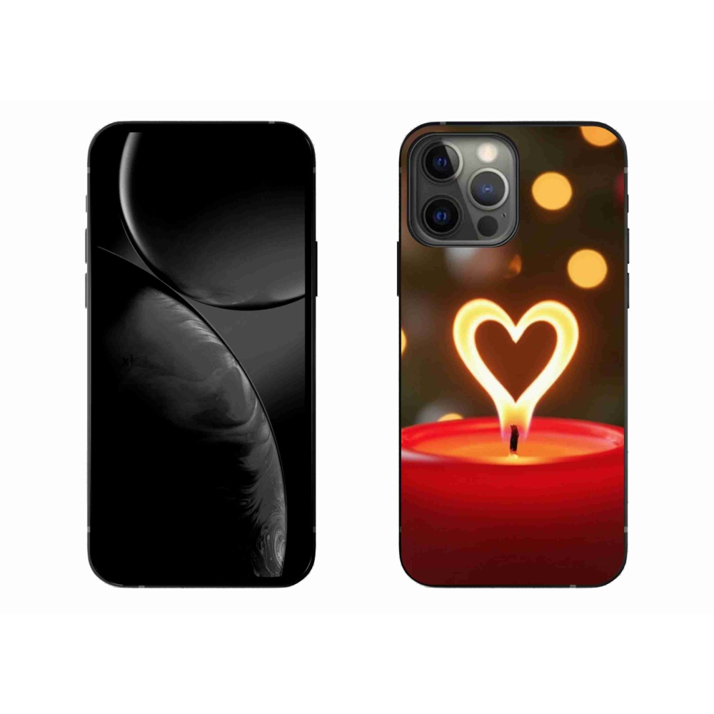 Gelový kryt mmCase na iPhone 13 Pro Max - srdce z plamene