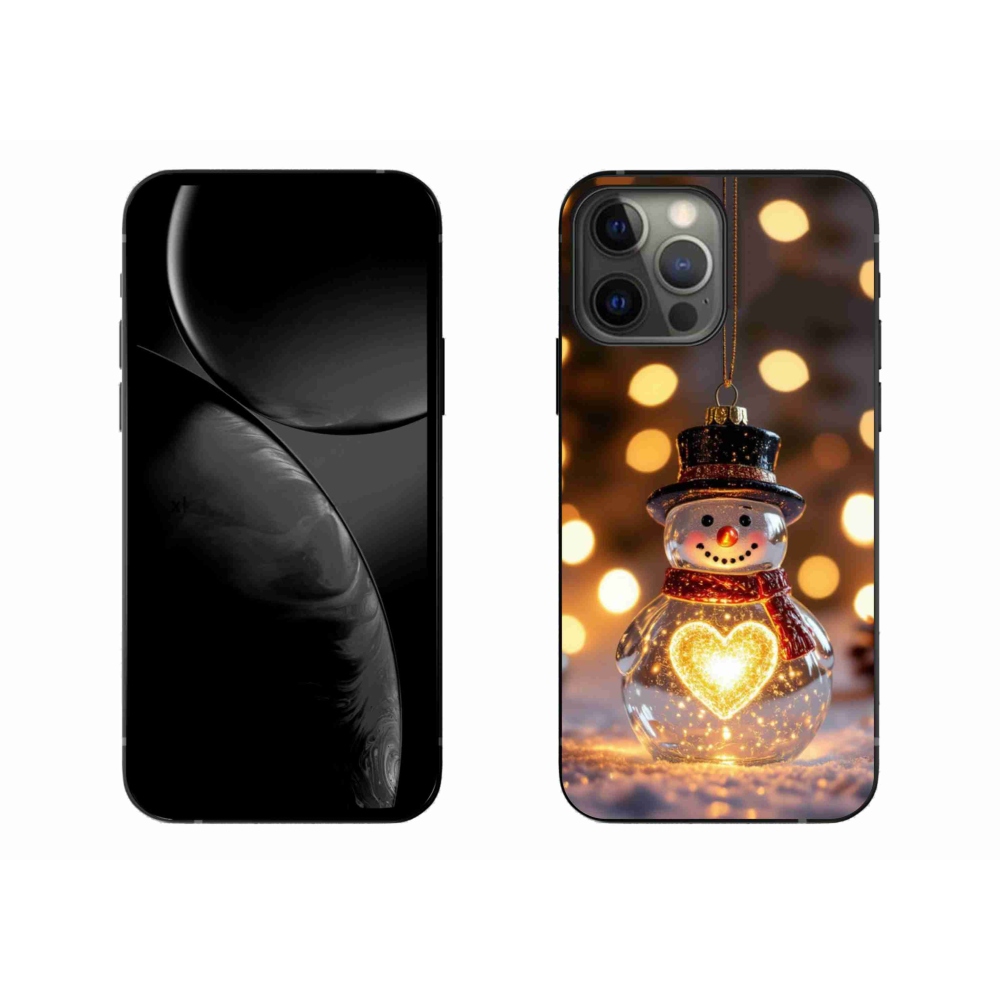 Gelový kryt mmCase na iPhone 13 Pro Max - svítící vánoční sněhulák