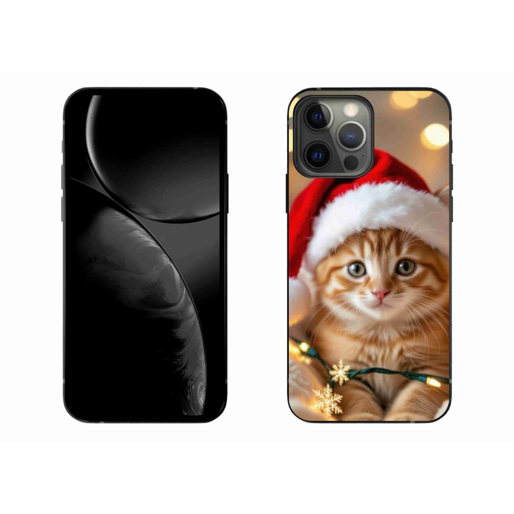 Gelový kryt mmCase na iPhone 13 Pro Max - vánoční kotě
