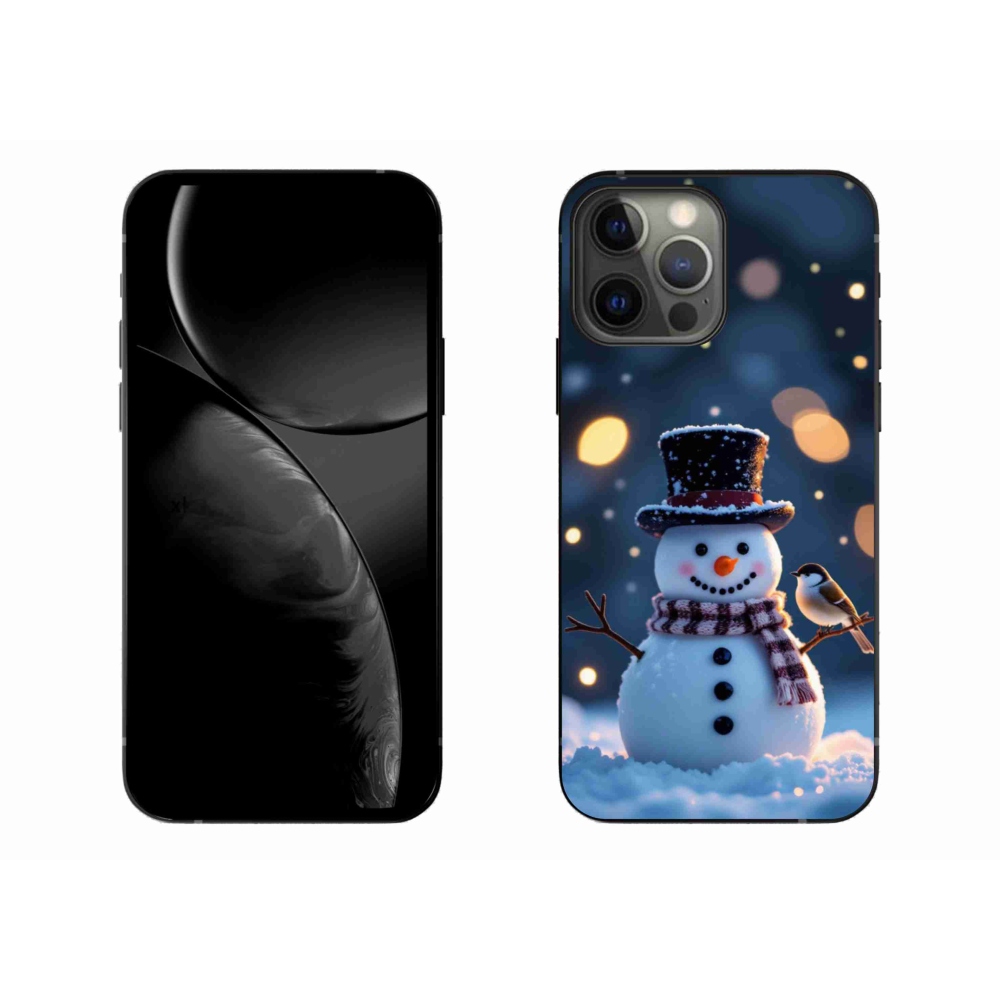 Gelový kryt mmCase na iPhone 13 Pro Max - vánoční sněhulák