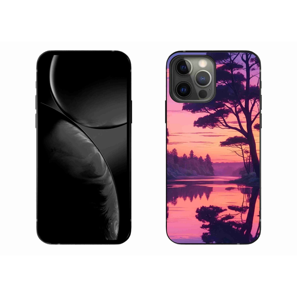 Gelový kryt mmCase na iPhone 13 Pro Max - západ slunce nad jezerem