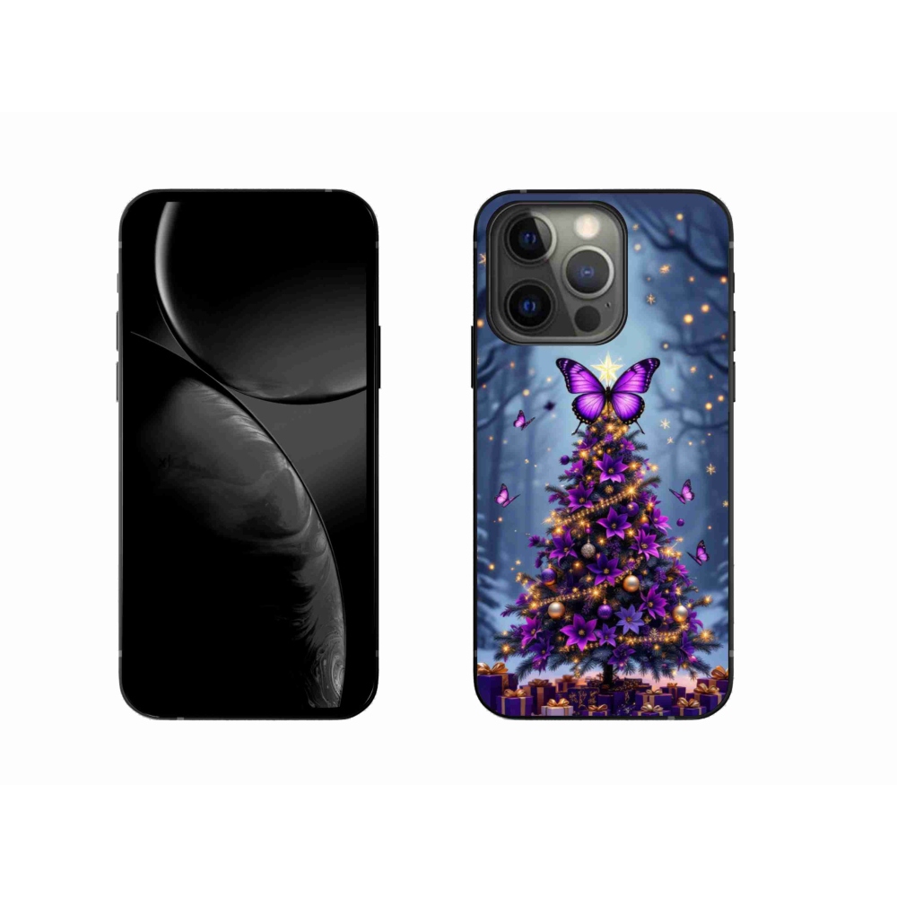 Gelový kryt mmCase na iPhone 13 Pro - motýlí vánoční stromek