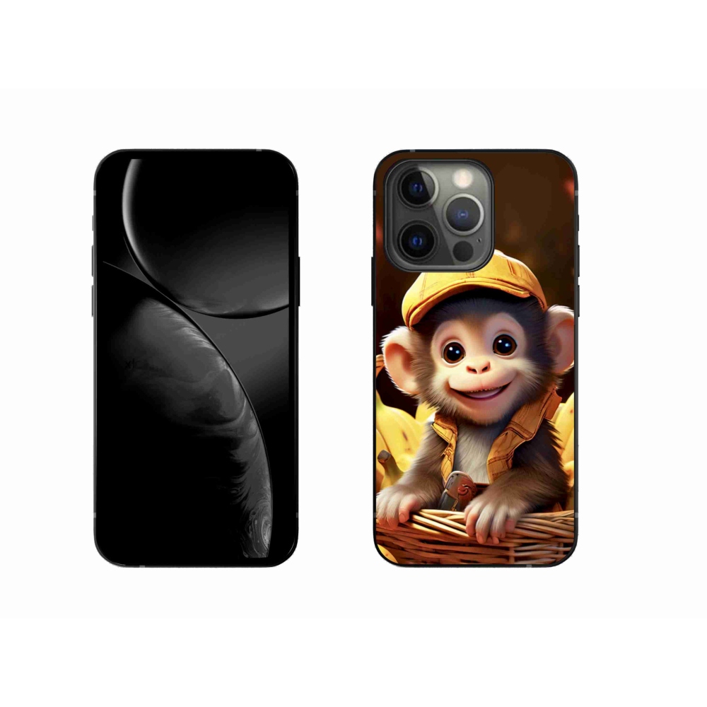 Gelový kryt mmCase na iPhone 13 Pro - opice v košíku