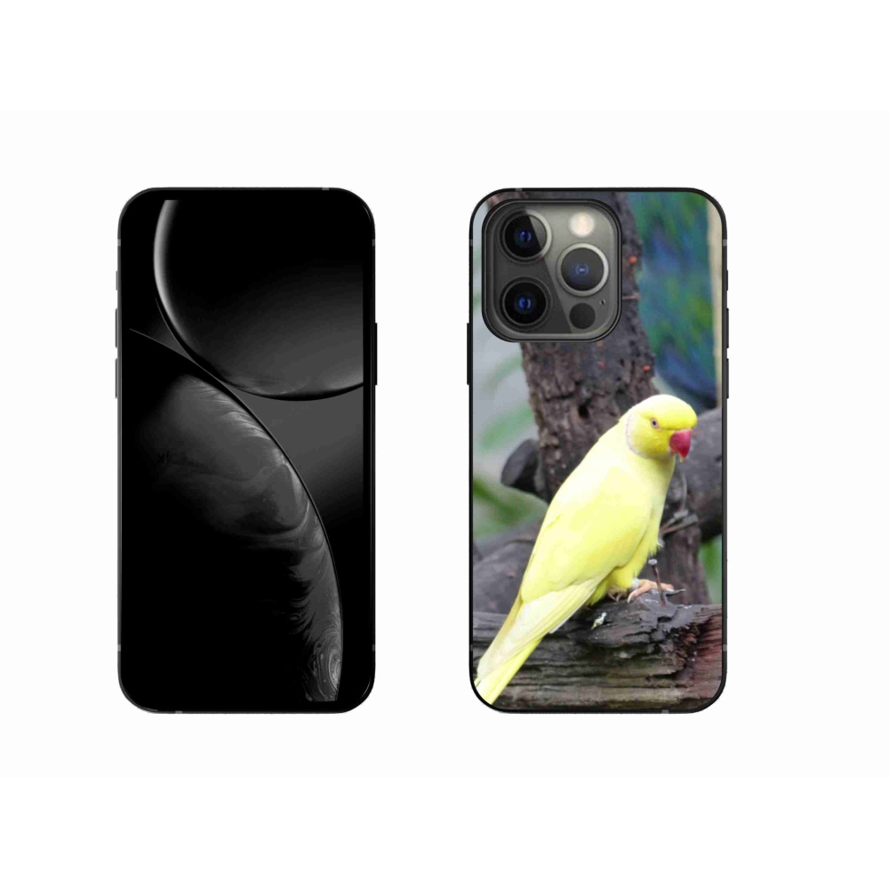 Gelový kryt mmCase na iPhone 13 Pro - papoušek alexandr žlutý