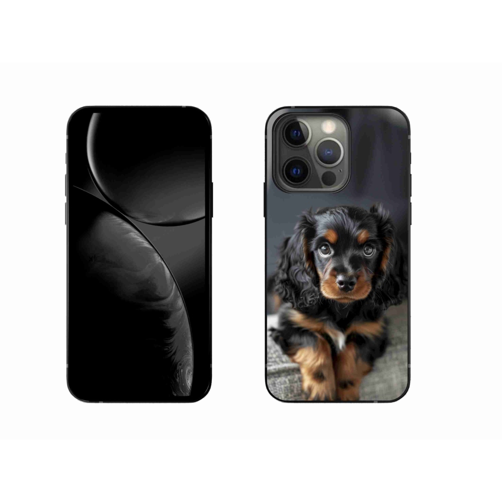 Gelový kryt mmCase na iPhone 13 Pro - roztomilý dlouhosrstý jezevčík