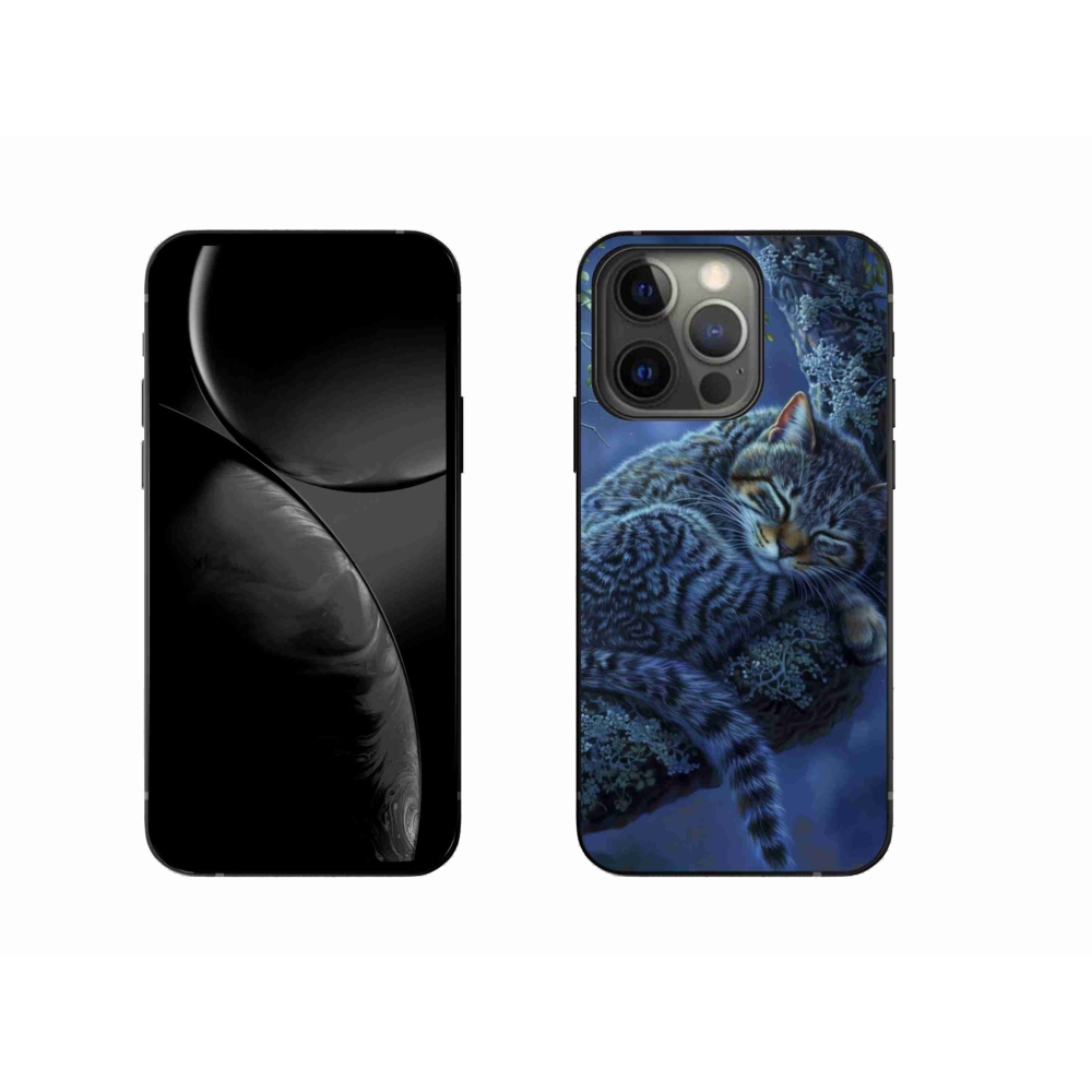 Gelový kryt mmCase na iPhone 13 Pro - spící kočka