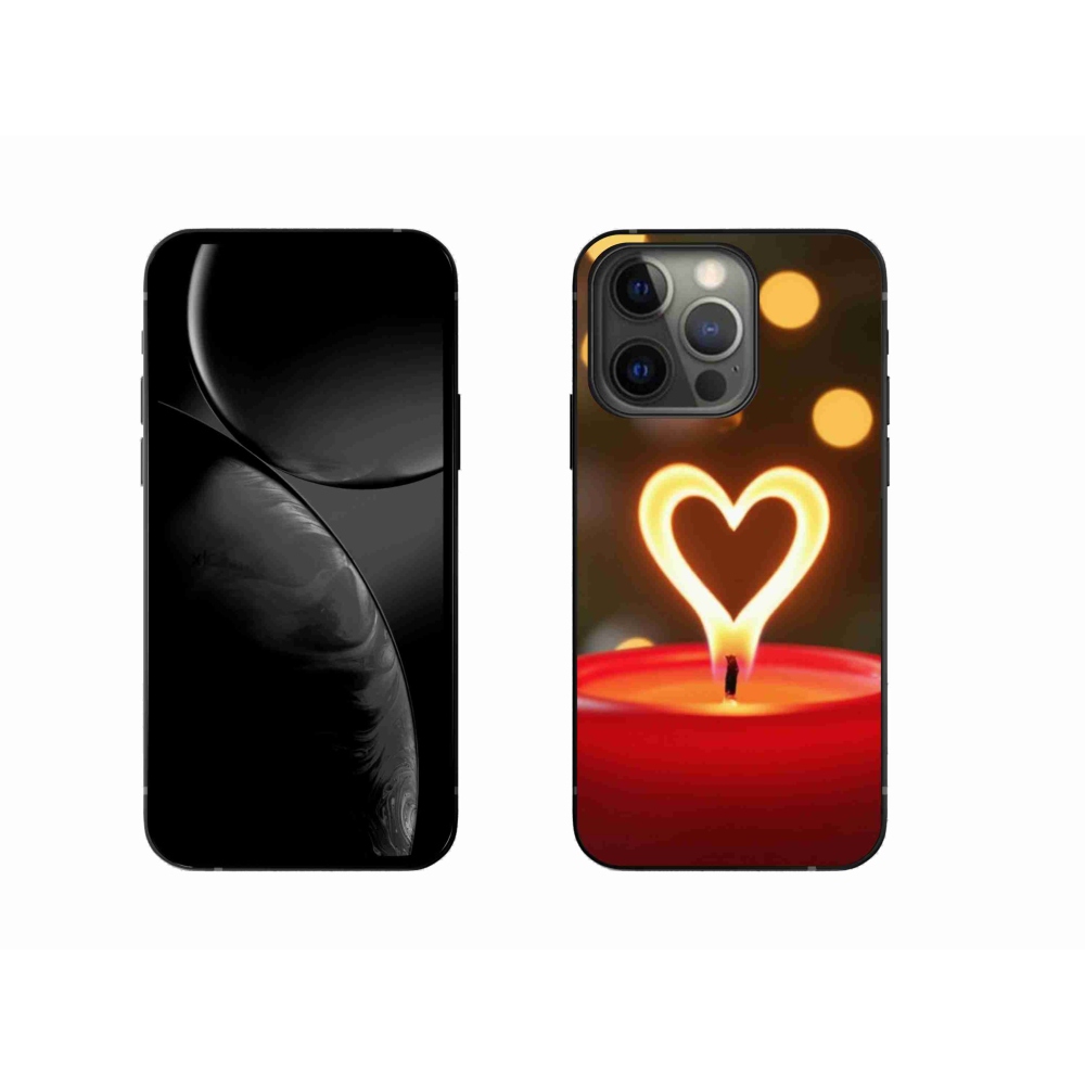 Gelový kryt mmCase na iPhone 13 Pro - srdce z plamene