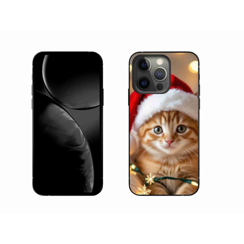 Gelový kryt mmCase na iPhone 13 Pro - vánoční kotě