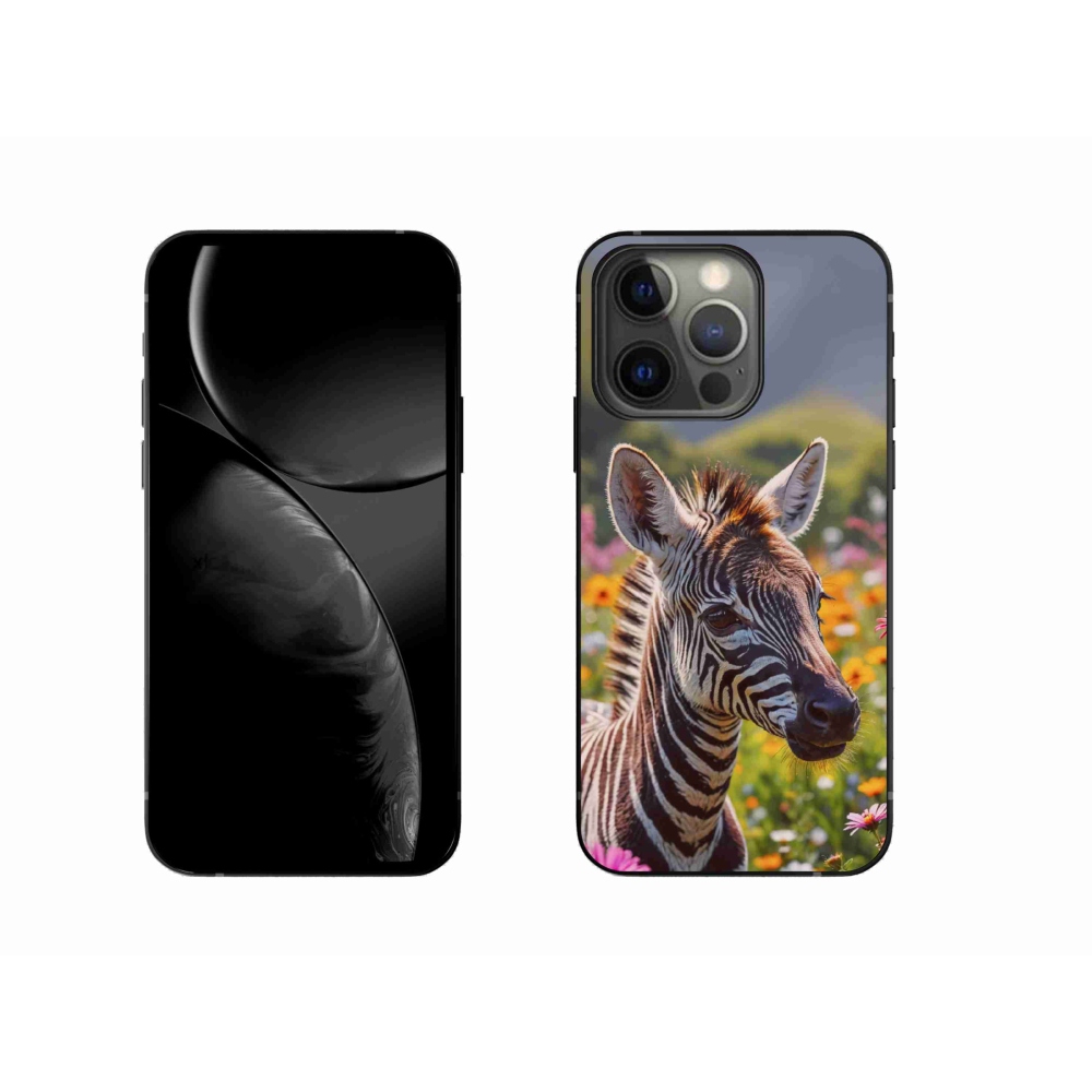 Gelový kryt mmCase na iPhone 13 Pro - zebra na louce